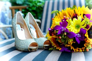 Amazing shoes and gorgeous bouquet on St. John!
